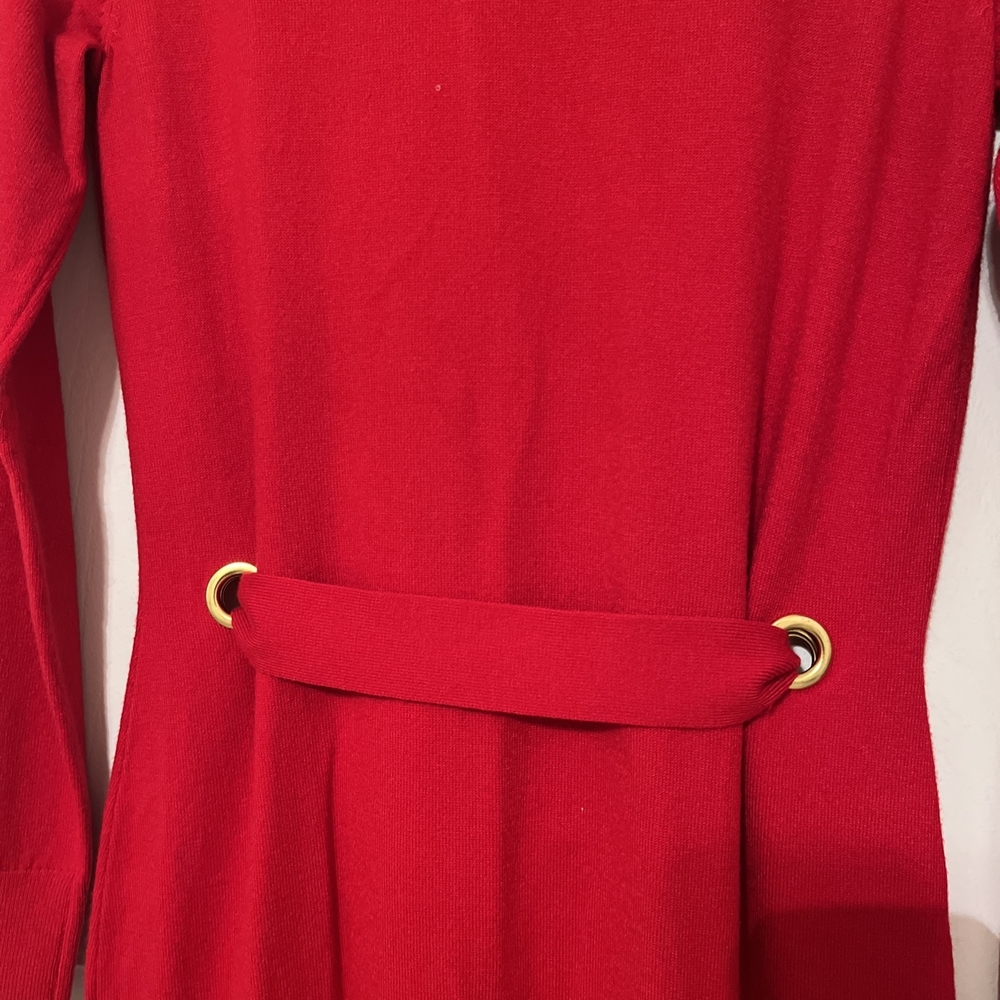 Bold Element Red Long Cardigan Duster Coatigan Open Front